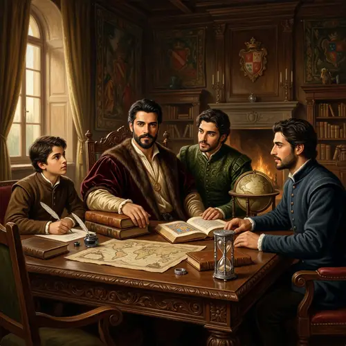 Renaissance Style Family Portrait - Italian Brothers with Authority and Charisma
