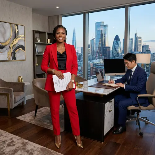 Powerful Black Woman CEO in Opulent Office | Luxury Business Lifestyle