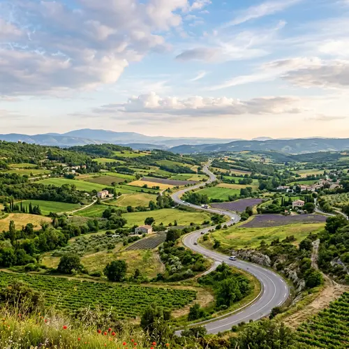 Provence Landscape: Picturesque Beauty & Winding Highway