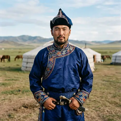 30-Year-Old Mongolian Man in Traditional Attire