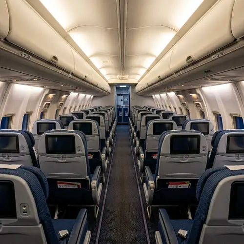Elaborately Detailed Airplane Interior - Serene Cabin Scene