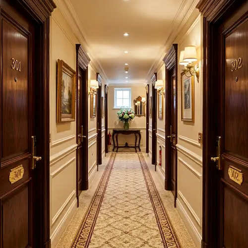 Luxurious Hotel Corridor: Elegantly Designed Comfort