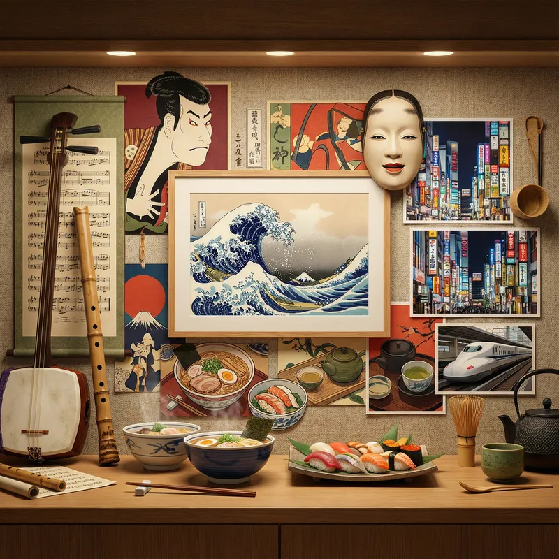 Collage of Japanese Culture: Food, Art, Dance & More