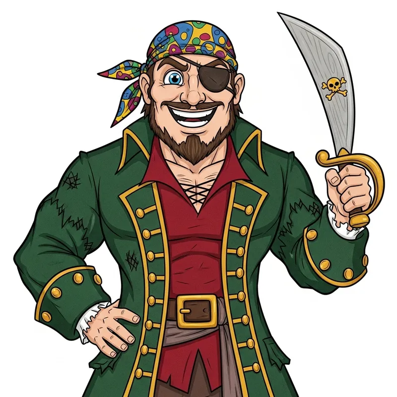 Muscular and Friendly Pirate Mascot Design