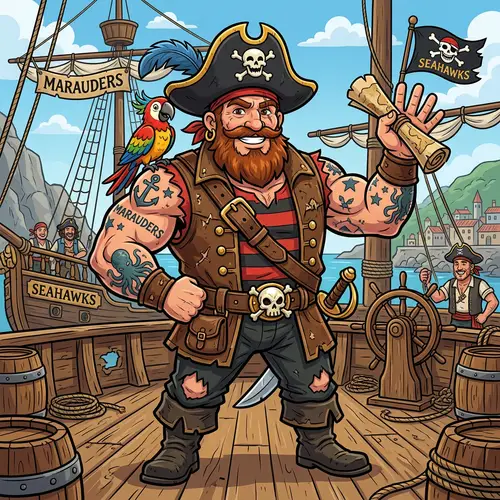 Muscular and Friendly Pirate Mascot Design