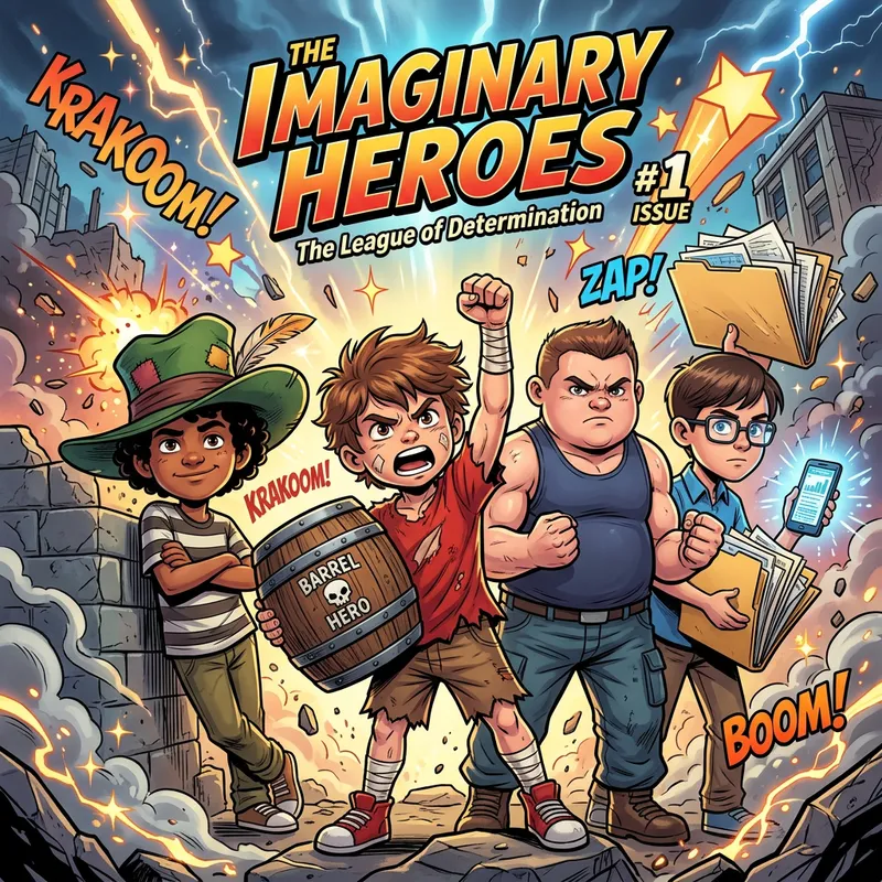 Brave Boys in Epic Pose - Small, Confident, Chubby, and Dedicated