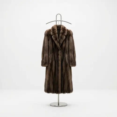 Luxurious Fur Coat on High Metallic Hanger | Exclusive Fashion