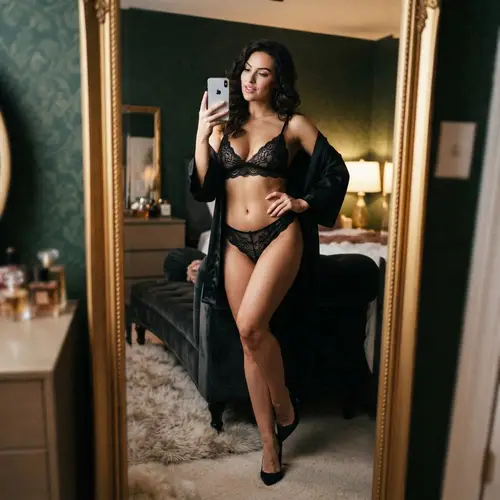 Seductive Lingerie Mirror Selfie