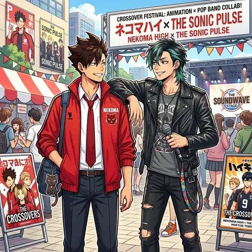 Nekoma High School Uniform Crossover - Friendly Camaraderie Image