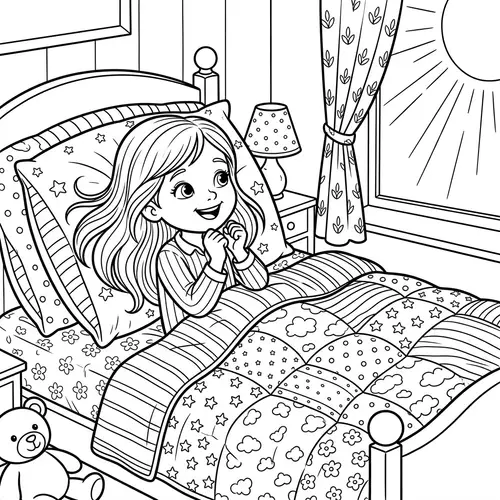 Exciting Day Ahead: Coloring Page for Kids