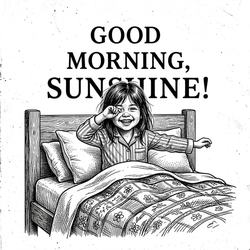 Vintage Black and White Coloring Page of a Girl