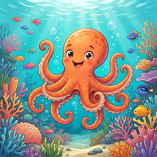 Happy Octopus - A Colorful Ocean Delight