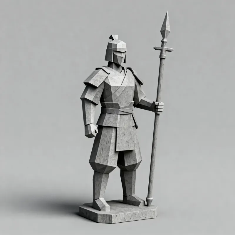 Low-Poly Zol Miniature Soldier for Board Games