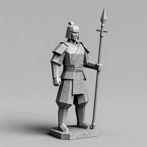 Low-Poly Zol Miniature Soldier for Board Games