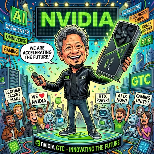 Colorful Caricature of Jen-Hsun Huang at Nvidia