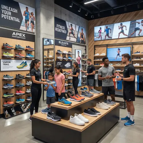 Athletic Footwear Store with Stylish Display | Performance & Style