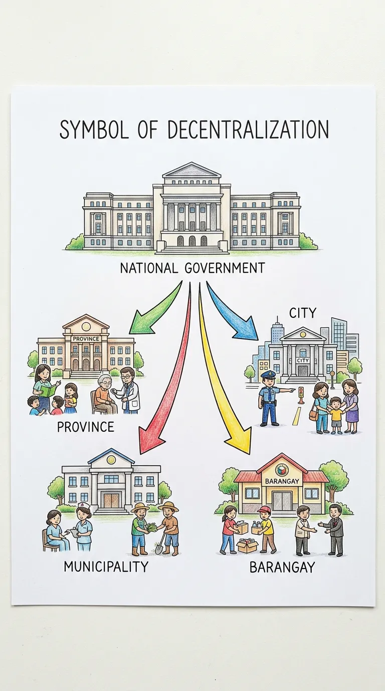 Symbol of Decentralization: Artistic Government Diagram