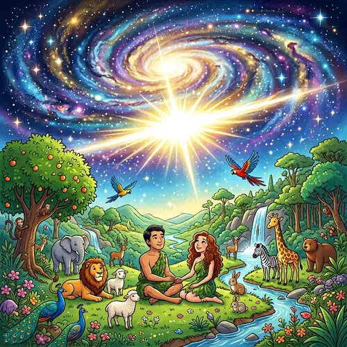 Artistic Creation Story: Heaven, Earth & Adam and Eve