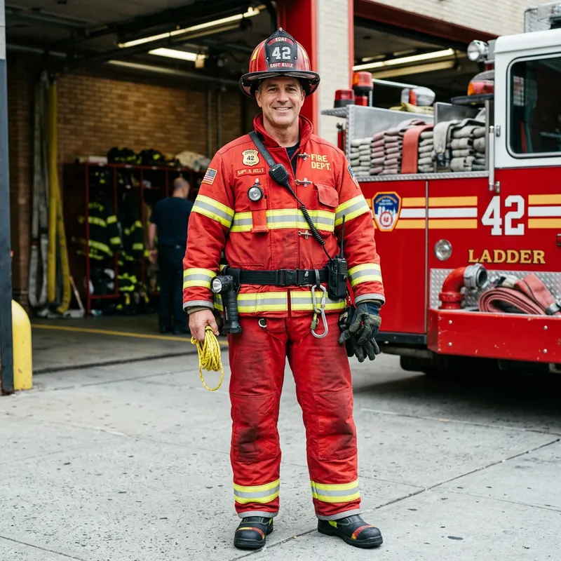 Xavi Hernández Firefighter Costume - Ready for Action Xavi Hernández Firefighter Costume - Ready for Action