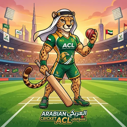Arabian Cricket League Cheetah Mascot Design