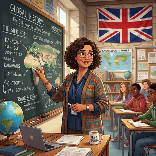 Digital Animation: Middle Eastern Woman Teaching in Classroom