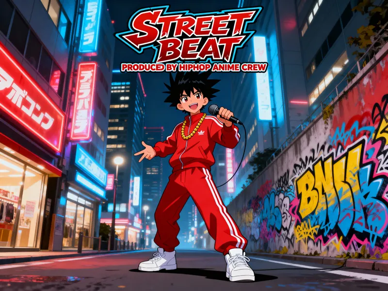 Hip Hop Album Cover in Anime Style