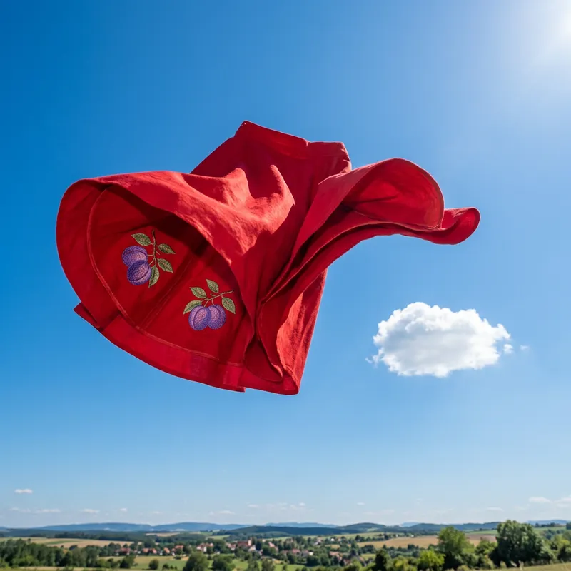 Red Skirt with Plum Accents | Flying under Blue Sky
