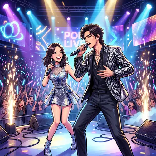 Popular East Asian Pop Artists Illustration