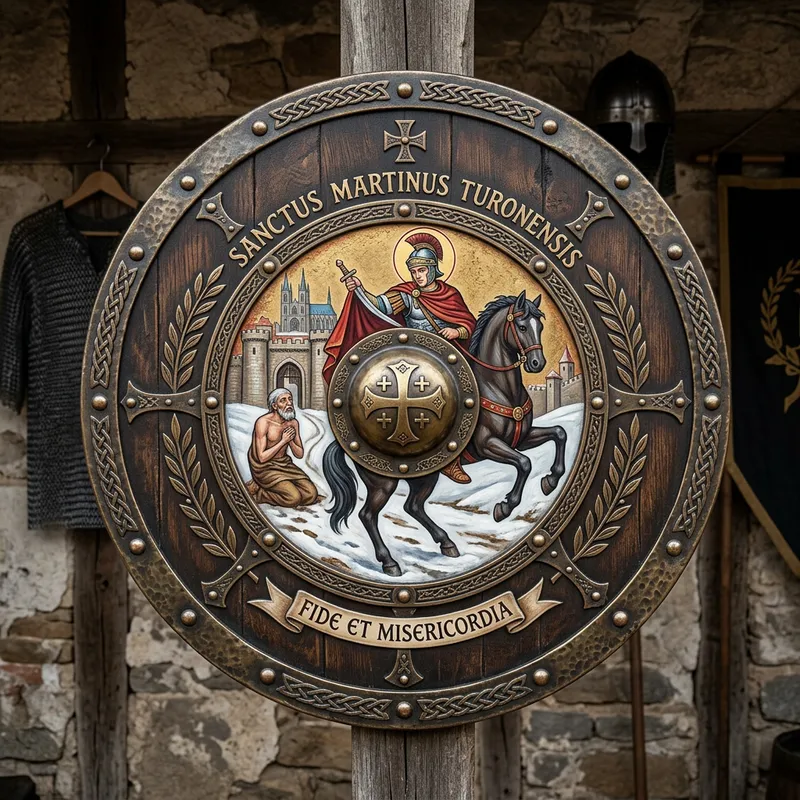 Round Shield Design Featuring Saint Martin de Tours