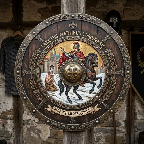 Round Shield Design Featuring Saint Martin de Tours