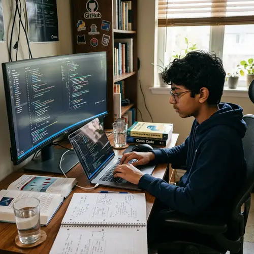 Teenage Coding Prodigy: Focused on Tech Projects