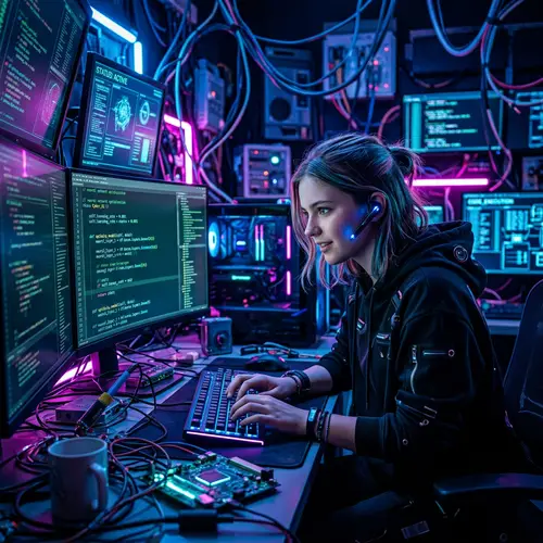 Cyberpunk Teen Coding: A Futuristic Vision