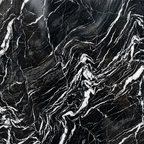 High Definition Black Marble Texture with White Stripes