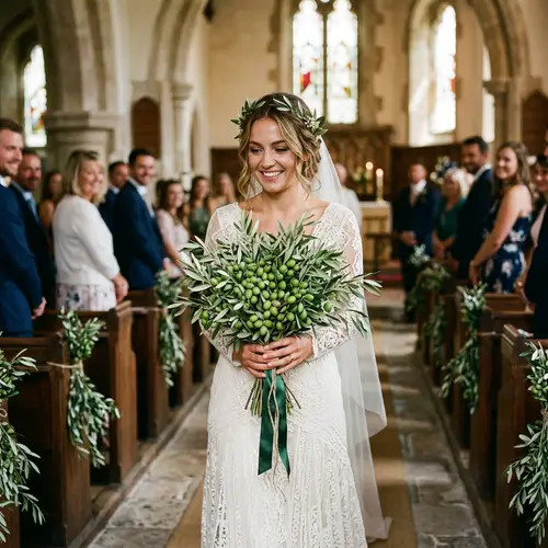 Olive Blossom Bouquet for a Unique Bride