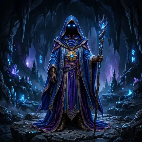 Ranni - Enchanting Fantasy Character in Royal Blue & Deep Purple Robes