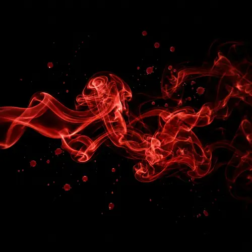 Intriguing Red Smoke Art on Black Canvas