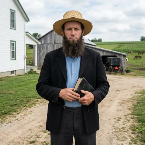 Traditional Mennonite Man Portrait | Symbol of Mennonite Faith