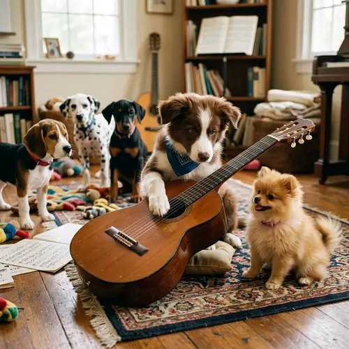 Adorable Puppies Playing Guitar | Musical Dog Harmony