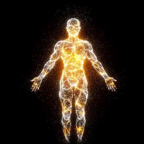 Radiant Human Figure: Symbol of Soul and Body
