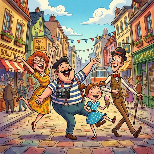 Whimsical Cartoon Style Vintage 2D Animation Artwork