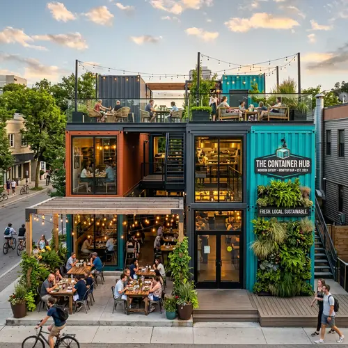 Modern Shipping Container Restaurant Design