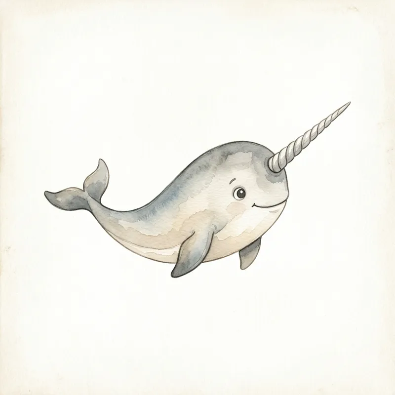 Charming Narwhal Illustration in Scandinavian Style