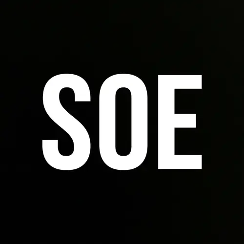 SOE - Bold White Letters on Black Canvas