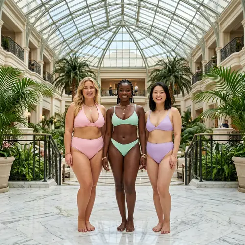 Elegant Curvy Women in Stylish Bikinis - Grand Atrium