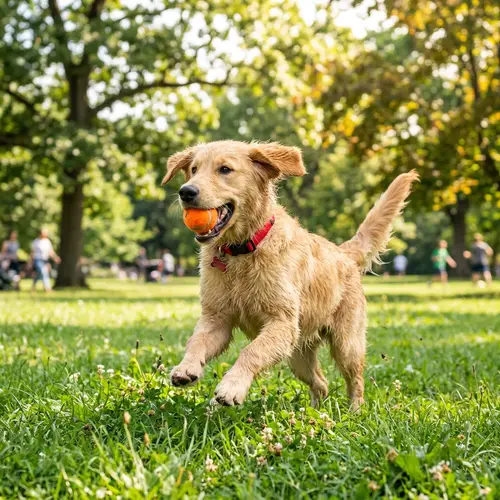 Playful Dog Enjoying a Day Out in the Park