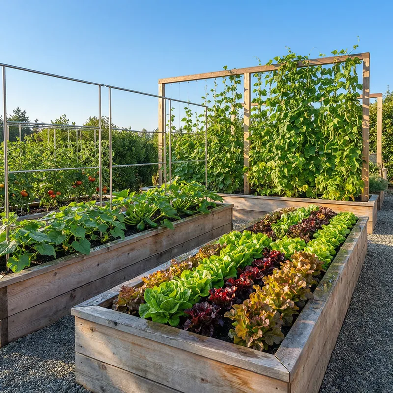 Minimalist Vegetable Gardens | Elegant Design & Raised Beds