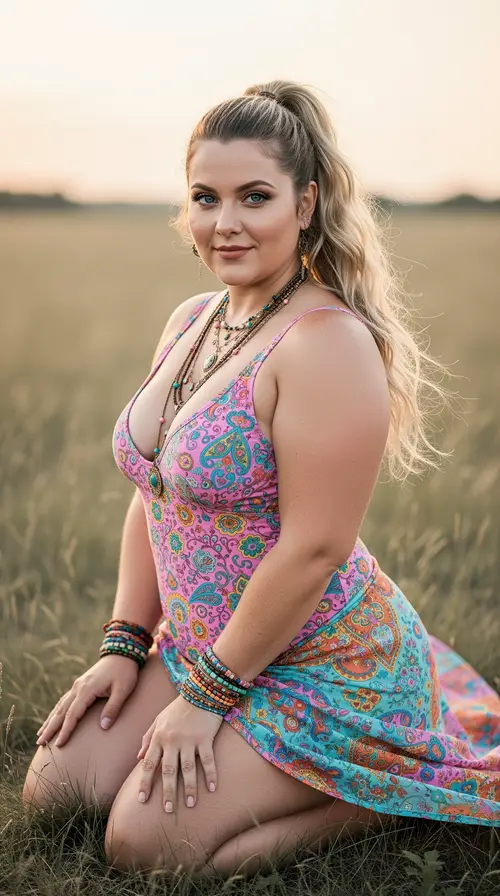 Captivating 25-Year-Old Woman in Vibrant Swimsuit Photo