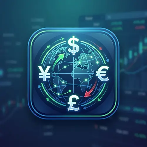 Global Currency Exchange Icon Design | International Trading Symbol