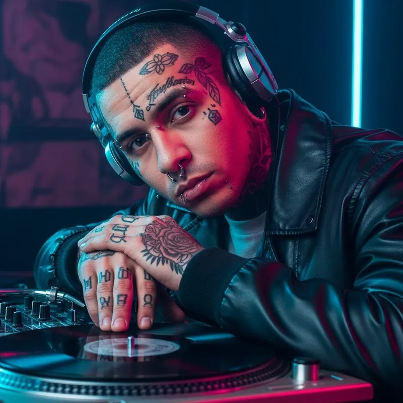 Cool DJ with Piercings and Tattoos