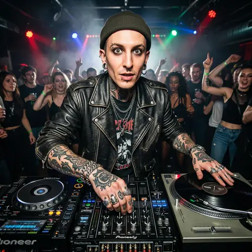 Cool DJ with Piercings and Tattoos